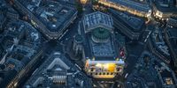 PARIS, FRANCE - JULY 26: A photograph taken from an helicopter on July 26, 2024 shows an aerial view of Opera Garnier during the opening ceremony of the Paris 2024 Olympic Games in Paris. (Photo by Lionel Bonaventure - Pool/Getty Images)