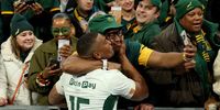 Damian Willemse of South Africa celebrates victory with a fan as he poses for a photograph after the Autumn Nations Series 2025 match between France and South Africa at Stade de France on November 08, 2025 in Paris, France. (Photo: David Rogers/Getty Images)
