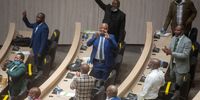 ANC members enter the chamber for the inauguration of the new City of Tshwane council on 23 November 2021. (Photo: Alet Pretorius)
