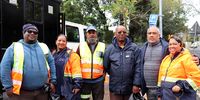 From left: City of Cape Town officials Brinley Davis, Candice Muller, Shahiebodien van Nelson, Trevor Majackie, Alfonso Bowers and Raadhiyyah Carollisen after successfully assisting in replanting the Water Oaks in Newlands on Monday, 25 May 2025. (Photo: Kristin Engel)