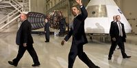 CAPE CANAVERAL, FL -  APRIL 15:  U.S. President Barack (C)Obama waves after speaking at the Operations and Checkout Building at NASA Kennedy Space Center April 15, 2010 in Cape Canaveral, Floridia.  Obama is holding a summit to discuss the future of the space program. (Photo by Bill Ingalls/NASA via Getty Images)