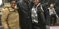 Zweli Mkhize with Tahera Mather and Khusela Diko, President Cyril Ramaphosa’s former spokesperson, during a trip to New York in 2017.