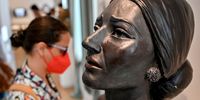 A view of a bust of Maria Callas during the opening of the Maria Callas museum on October 25, 2023 in Athens, Greece. Around 500 exhibits tell a story of life of Maria Callas, her most iconic opera play, life and personality. (Photo by Milos Bicanski/Getty Images)