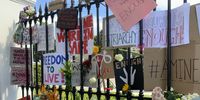 On Notice. Protestors placed their posters on Parliament's fence following the protest march against femicide and Gender Based Violence on 5 September 2019 outside Parliament in Cape Town. Photo: Anso Thom