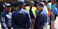 Mayor Dada Morero speaks to Metro police during a by law enforcement operation in Johannesburg on 14 October 2025. (Photo: Felix Dlangamandla)