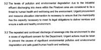 Provincial government warning notice highighting the risk of industrial effluent to human health.