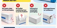 Chart showing signs of fake meds