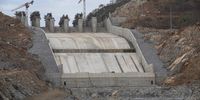 The secondary spillway on the side of the site of the Grand Ethiopian Renaissance Dam stands in the Benishangul-Gumuz Region of Ethiopia. (Photo: Bloomberg via Getty Images / Zacharias Abubeker)