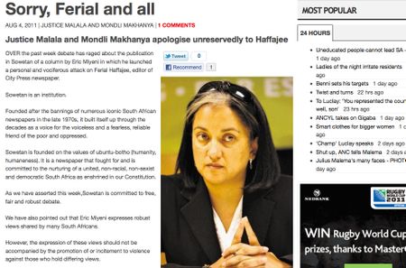 Sowetan plays safe by saying sorry