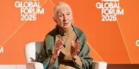 Jane Goodall speaks onstage at the Bloomberg Philanthropies Global Forum 2025 at The Plaza Hotel on 24 September 2025 in New York City. (Photo by Bryan Bedder/Getty Images for Bloomberg Philanthropies)