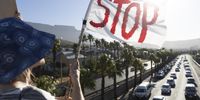 A protest on 19 February 2024 against live animal export and the  cattle ship in Cape Town harbour. (Photo: Gallo Images / ER Lombard)