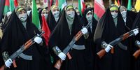 Members of Iran's female paramilitary force (Basij) march during an anti-Israel rally in solidarity with the Palestinian and Lebanese people in Tehran, Iran, 10 January 2025.  EPA-EFE/ABEDIN TAHERKENAREH
