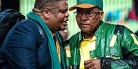 Former State Security Minister David Mahlobo is seen in conversation with President Jacob Zuma  at the final session of the ANC's National Policy Conference which was held at the Nasrec Expo Centre in Johannesburg. Picture: IHSAAN HAFFEJEE