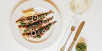 Grilled Portuguese sardines a la casa. (Photo: Amy Keevy)<br>