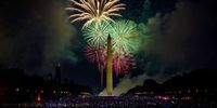 WASHINGTON, DC - JULY 04: People fill the National Mall to watch the fireworks display during Independence Day celebrations on July 4, 2021 in Washington, DC. While pandemic restrictions have been lifted for much of the country, the Delta variant of Covid-19 is hospitalizing thousands of Americans have so far not gotten a vaccine. (Photo by Samuel Corum/Getty Images)