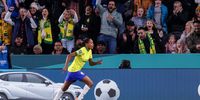 Ary Borges of Brazill reacts after scoring during the FIFA Women's World Cup group F soccer match between Brazil and Panama in Adelaide, Australia, 24 July 2023.  EPA-EFE/MATT TURNER  AUSTRALIA AND NEW ZEALAND OUT  EDITORIAL USE ONLY