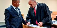 Nelson Mandela Bay deputy mayor Gary van Niekerk and his attorney Danie Gouws. (Photo: Riaan Marais)