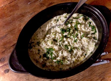 Broccoli, leek & blue cheese risotto