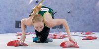 TOKYO, JAPAN - AUGUST 04: Erin Sterkenburg of South Africa  during the Sport Climbing Women's Combined, Qualification on day twelve of the Tokyo 2020 Olympic Games at Aomi Urban Sports Park on August 04, 2021 in Tokyo, Japan. (Photo by Tsuyoshi Ueda - Pool/Pool)