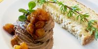 Pâté deluxe: Tony Jackman’s chicken liver pâté and hanepoot-sultana chutney, photographed at the Tuishuise & Victoria Manor, Cradock. Cooked by Tony Jackman, plated by chef Maswazandile (Maswazi) Mabusela. June 2024. (Photo: Tony Jackman)<br>
