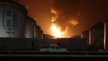 Kuwaiti loaded oil tanker ablaze in Dubai Port after Iranian attack, no casualties