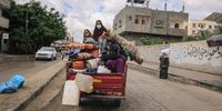 Palestinians flee following Israeli army orders to evacuate the eastern side of the city, ahead of military operations in Rafah, Gaza, on Monday, May 6, 2024. Israel rejected a statement from Hamas that it had accepted a cease-fire proposal to end the fighting in Gaza, saying its forces would continue their operation in Rafah to eradicate the Palestinian militant group. Photographer: Ahmad Salem/Bloomberg via Getty Images