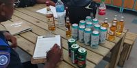 Alcohol confiscated from Cape Town beachgoers. (Photo: JP Smith on Facebook)