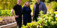 Travis Finch, Jennifer Hugé and Peter Tempelhoff in the garden at Boschendal. (Photo: Bruce Tuck)
