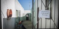 A man sits in a wheelchair outside his room. While coming to grips with the lockdown, it is important for high levels of socialisation in senior citizens to help increase longevity. (Photo: Shiraaz Mohamed)