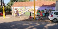 2021.07.18 Mandela day... Mural in progress ,  Morningside, Durban. “THE HEROS ARE THOSE WHO MAKE PEACE AND BUILD". Well done @GiffyArtist