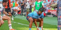 Kurt-Lee Arendse of the Vodacom Bulls during the URC match between Vodacom Bulls and Ospreys at Loftus Versfeld on 27 April in Pretoria. (Photo: Gordon Arons/Gallo Images)