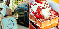 Nothing like a cup of Boeretroos just as you arrive. (Photo: Lourensford Market) Stacked waffles with strawberries, cream and chocolate drizzle from Wicked Waffles. (Photo: Lourensford Market) <br>
