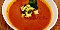 Spicy roast tomato soup to start. Photo: Bianca Coleman