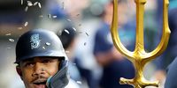 Julio Rodríguez #44 of the Seattle Mariners celebrates his solo home run during the first inning against the Colorado Rockies at T-Mobile Park on September 24, 2025 in Seattle, Washington. (Photo by Steph Chambers/Getty Images)