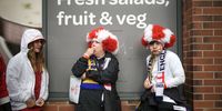 England fans soak up the atmosphere ahead of the England v Sweden semi-final of the Women's Euros 2022 on July 26, 2022 in Sheffield, United Kingdom. (Photo by Christopher Furlong/Getty Images)