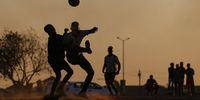 A defender kicks the ball during a practice session on 11 July 2024. (Photo: Felix Dlangamandla)