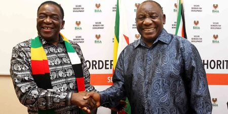 Ramaphosa and Mnangagwa in cross-border inspection at Beitbridge's new Zim customs post