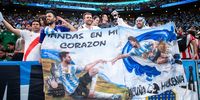 Argentinian fans celebrates their team win after the FIFA World Cup Qatar 2022 Group C match between Argentina and Mexico at Lusail Stadium on November 26, 2022 in Lusail City, Qatar. (Photo by PressFocus/MB Media/Getty Images)