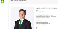 Profile of Sir John Sawers, head of MI6 from 2009-2014, on the website of oil giant BP, which he joined as a non-executive director in 2015, the year after he left service. In the following four and half years he earnt £699,000 in fees for this role on the board.