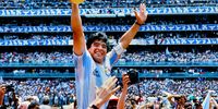 Argentina’s Diego Maradona celebrates as he is carried off the field after winning the 1986 Fifa World Cup
