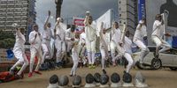 Kenyan professional fencer Isaac Mburu Wanyoike (C) and teenage members of the Tsavora Fencing Mtaani club pose for a photo in the Central Business District of Nairobi, Kenya, 18 April 2024 (issued 24 April 2024). The Tsavora Fencing Mtaani club was founded by Isaac Mburu Wanyoike, a gang member turned pro-fencer, the first Kenyan to represent the country in international fencing competitions, and the current coach for Kenya’s Fencing team. "I wanted to change to be an example in the community, a positive figure", Mburu said. Mburu is bringing a new hope to Kenyan youths in the Huruma slum by engaging them in fencing, using the streets as their arena as they parry and riposte in front of curious onlookers. They also go to Nairobi’s central business district to show-fence to members of the public as a way to raise funds that support them in acquiring training kits and building a dedicated facility. Tsavora depends in part on the will of the people, although much of its budget comes from fee-paying international school programs and private classes. More than a hobby for the young athletes, fencing has helped them carve a path away from crime, drug abuse, teenage pregnancies and other social pressures. Today the club has 45 students and has become a reference for the suburb of Mathare, the second largest suburb of Nairobi. Mburu will travel to Algeria to take part in the Zonal Qualifying Tournament for the 2024 Paris Olympics qualifiers.  EPA-EFE/Daniel Irungu  ATTENTION: This Image is part of a PHOTO SET