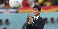 epaselect epa10342907 Head coach Hajime Moriyasu of Japan reacts during the FIFA World Cup 2022 group E soccer match between Japan and Spain at Khalifa International Stadium in Doha, Qatar, 01 December 2022.  EPA-EFE/Neil Hall