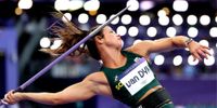 Jo-Ané van Dyk on her way to an Olympic silver medal in the women’s javelin final at the Paris Olympics. (Photo: Patrick Smith / Getty Images)
