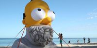PERTH, AUSTRALIA - MARCH 11: Homer Homer by Cool Shit (Dave Glass) is seen during Sculpture by the Sea at Cottesloe Beach on March 11, 2020 in Perth, Australia. (Photo by Paul Kane/Getty Images)