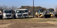 Broken fleet of trucks and excavators at the Duncanville depot on 14 July 2025. (Photo: Felix Dlangamandla)