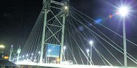 The lighting on Nelson Mandela Bridge in Johannesburg is thanks to civil society organisation Jozi My Jozi. (Photo: Sydney Seshibedi / Sunday Times / Gallo Images)
