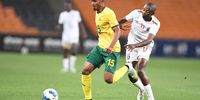 Njabulo Blom of South Africa and Njabulo Magagula of Eswatini during the international friendly match between South Africa and Eswatini at FNB Stadium on 13 October 2023 in Johannesburg, South Africa. (Photo: Lefty Shivambu / Gallo Images)
