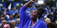 Delegates cheering at the Democratic Alliance Federal Conference held at Gallagher Convention centre in midrand on 01 April 2023. Photo:Felix Dlangamandla