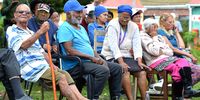 Residents from the two municipal old age homes, Adcock Old Age Home and Elizabeth Stuurman Old Age Home in Nelson Mandela Bay, Eastern Cape, listening to municipal officials discussing the security issue at the two facilities. (Photo: Deon Ferreira)