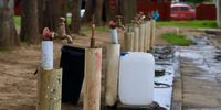 Since there is no running water inside the old Helen Bowden Nurses Home, residents make use of these outside taps to collect water. Photo: Matthew Hirsch</p>
<p>